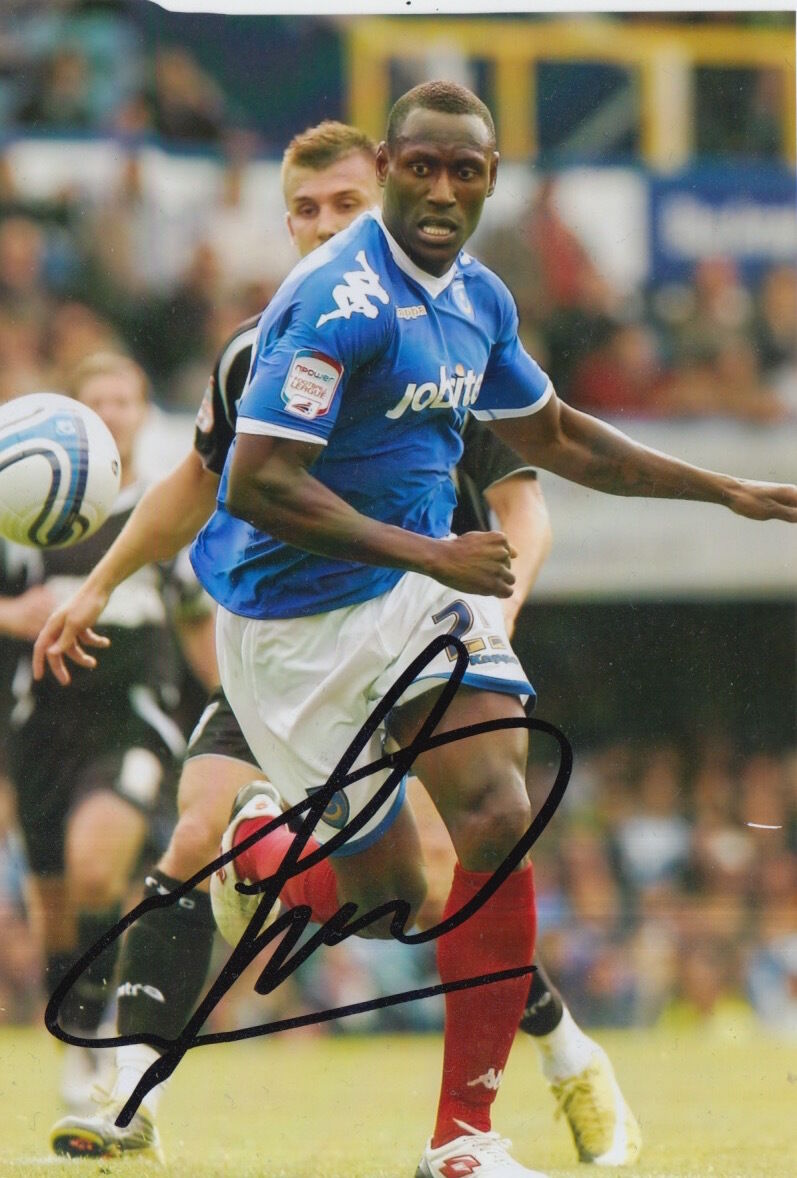 PORTSMOUTH HAND SIGNED IBRAHIMA SONKO 6X4 Photo Poster painting.