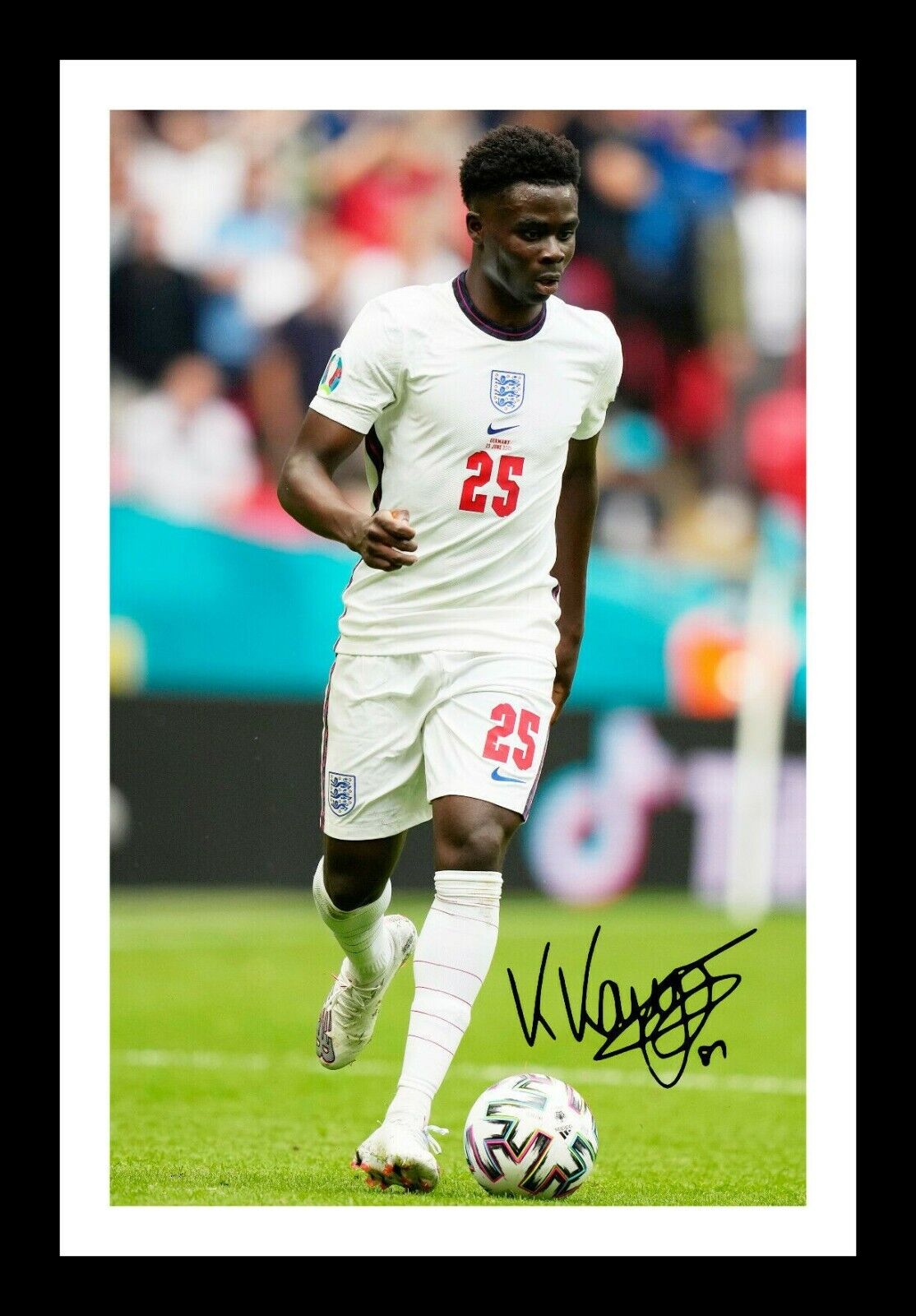 Bukayo Saka - England Euro 2020 2021 Autograph Signed & Framed Photo Poster painting