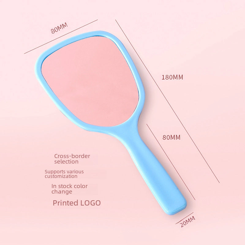 Mirror Hand-held Makeup Mirror Girls Makeup Beauty Dressing Mirror Portable Portable Handle Diy Small Mirror