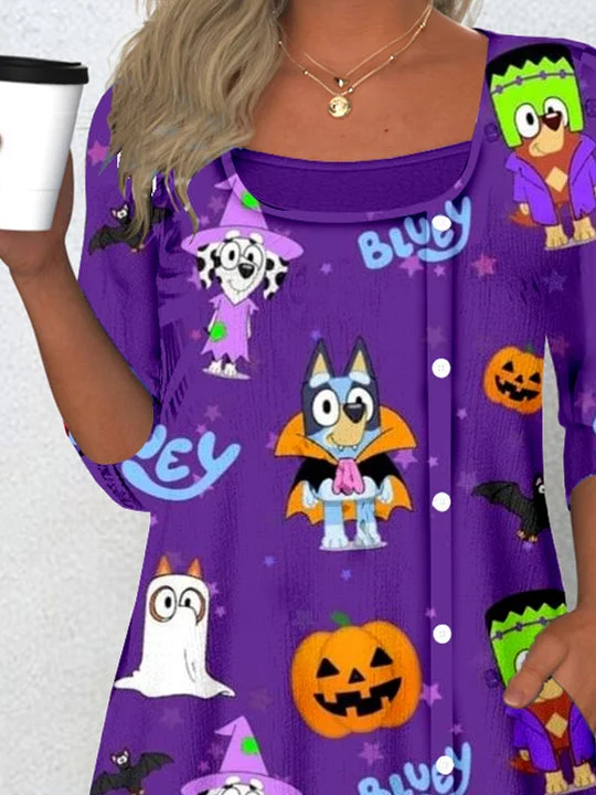 Women Half Sleeve V-neck Solid Color Dress