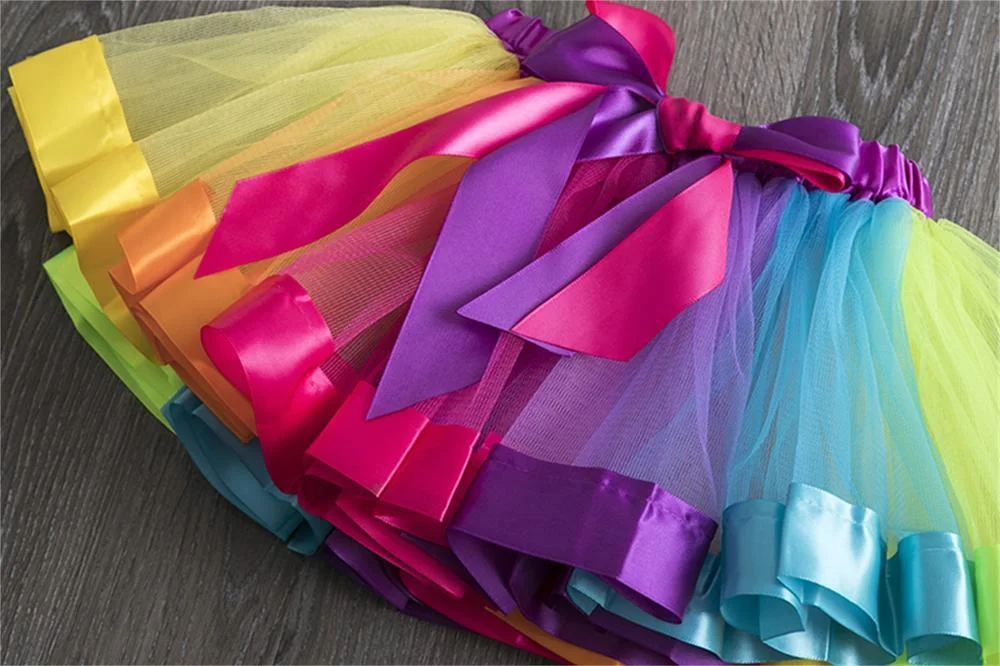 Tutu Skirt Baby Girl Skirts 3 to 8Yrs Princess Mini Pettiskirt Party Dance Rainbow Tulle Skirts Girls Clothes Children Clothing