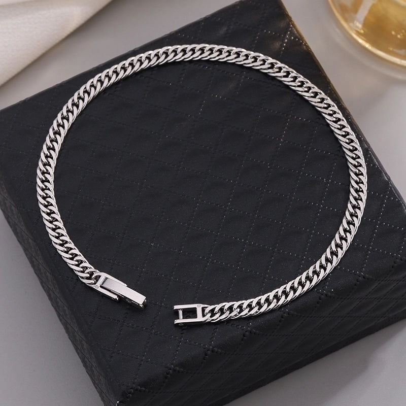 Hip-Hop Rock Commute Solid Color 304 Stainless Steel 24K Gold Plated Bracelets In Bulk