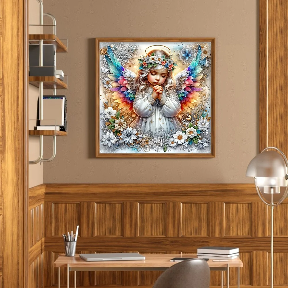 Diamond Painting - Full Round Drill - Angel Girl(Canvas|40*40cm)