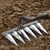 Garden Rake Durable Metal Harrow Garden Hand Rake Tool Heavy Duty Rake Farm Tool