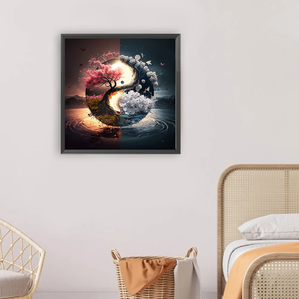 Diamond Painting - Full Round Drill - Yin Yang Tree(Canvas|30*30cm)