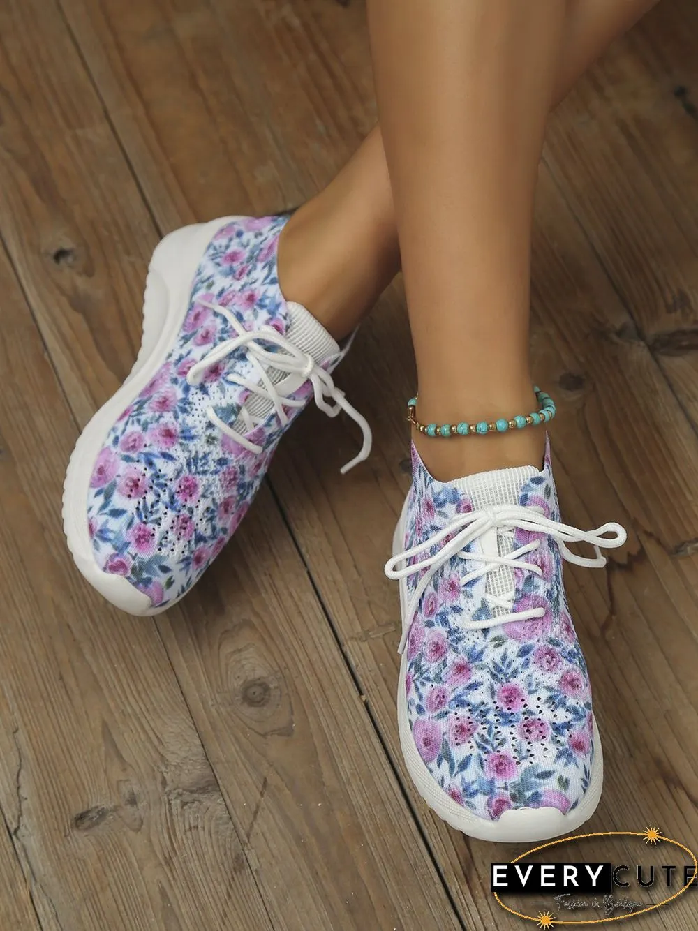 Rose Print Flyknit Sneakers