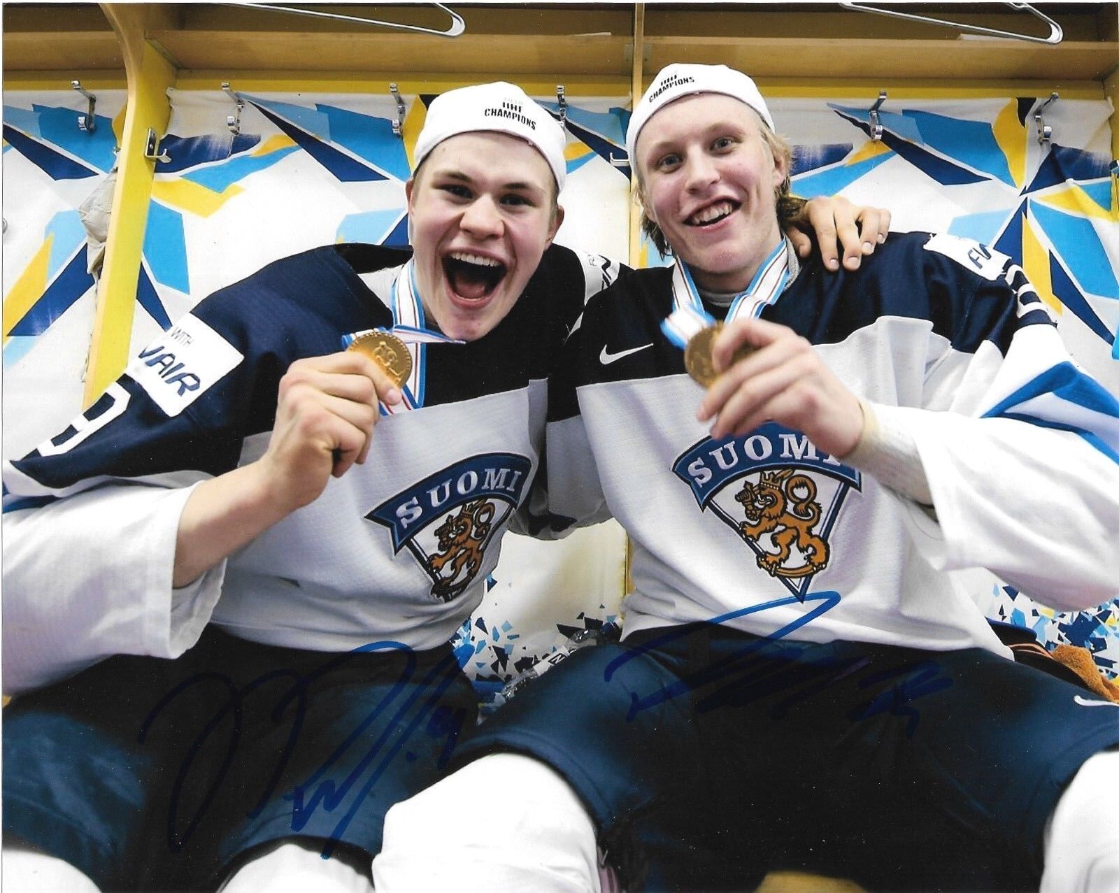 Team Finland Patrik Laine Jesse Puljujarvi Signed Autographed 8x10 Photo Poster painting COA