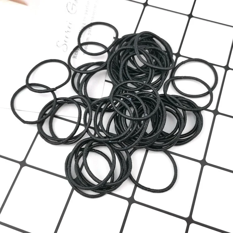 20pcs/lot Simple Black Elastic Hair Rubber Bands Hair Ropes Ponytail Holder For Women Girls Hair Accessory 901