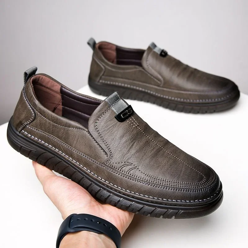 Letclo™ Men's Comfortable Casual Leather Slip-On Shoes letclo Letclo