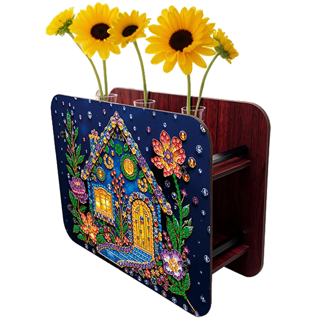 Gem House DIY Diamond Painting Wooden Tube Vase for Adults Gift Idea Home Decor