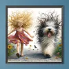 Diamond Painting -DIY Round Drill Girl(40x40cm)