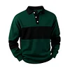 💥 2025 Hot Sale! Men's Button-Up Long Sleeve Striped Pullover Sweatshirt Quarter Zip Going Out Casual Color Block Sweatshirt, For Friends, Husband, Boyfriend Gifts, For Fall