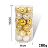 30PCS Shiny Gold White 6cm Christmas Tree Hanging Ball Decoration Green Red Paintings Party Decor Balls