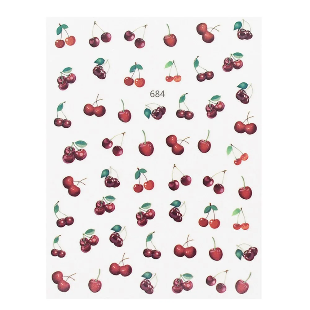 Beautizon Cute Image Flowers Leaves Cactus Nail Sticker 3D Engraved Nail Art Decorations Nail Decals Design