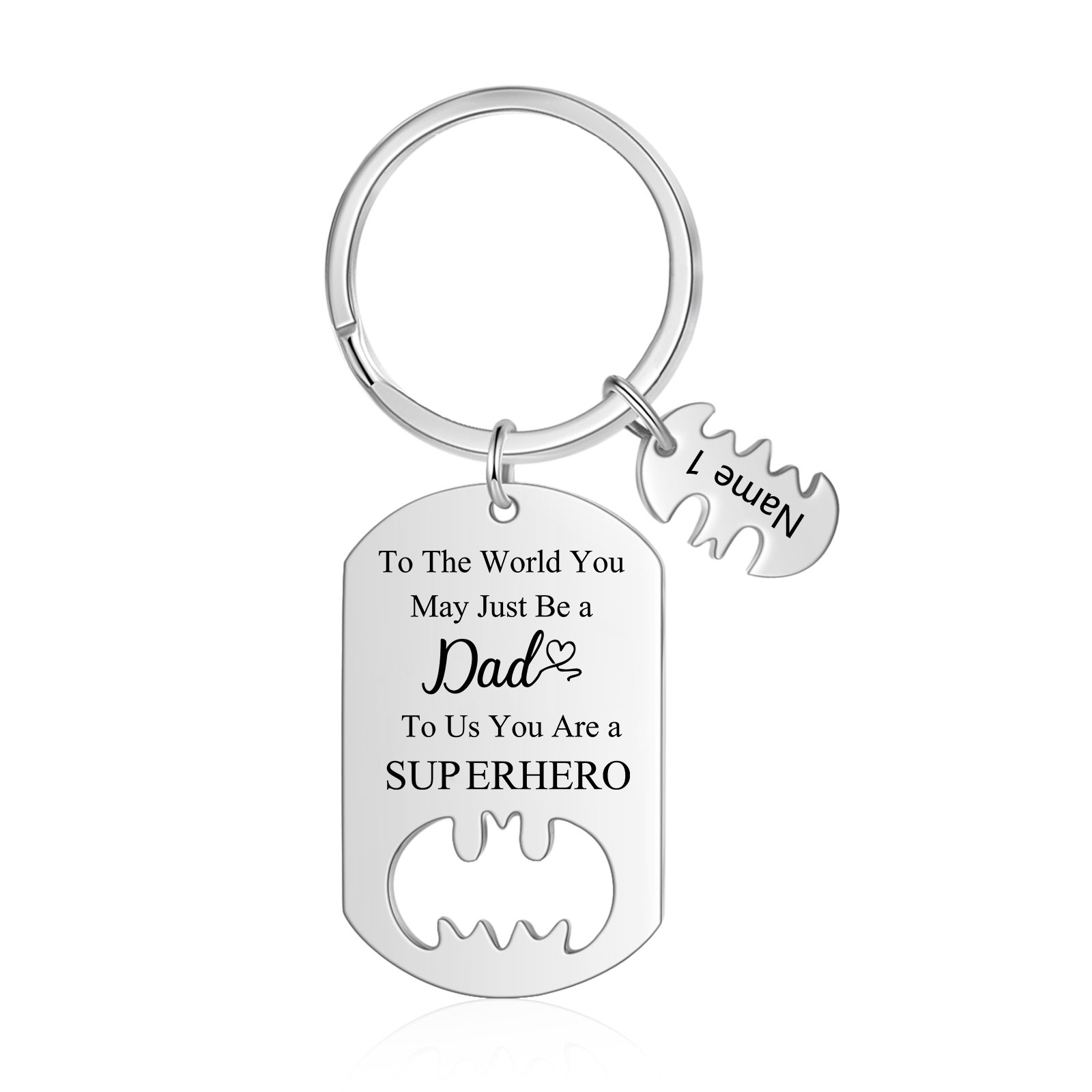 You Are A Superhero Keychain Personalised 1 Name Bat Keychain Engraved Gift for Dad/Grandpa/Grandad/Mom/Mum-Jessemade AU