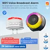 Wifi Sound and Light Alarm Sensor App Remote Control Plug-in Home Alarm 105dB Sounder Voice Broadcast Alarm for Vibration CO VOC PIR for Kids Garage Office