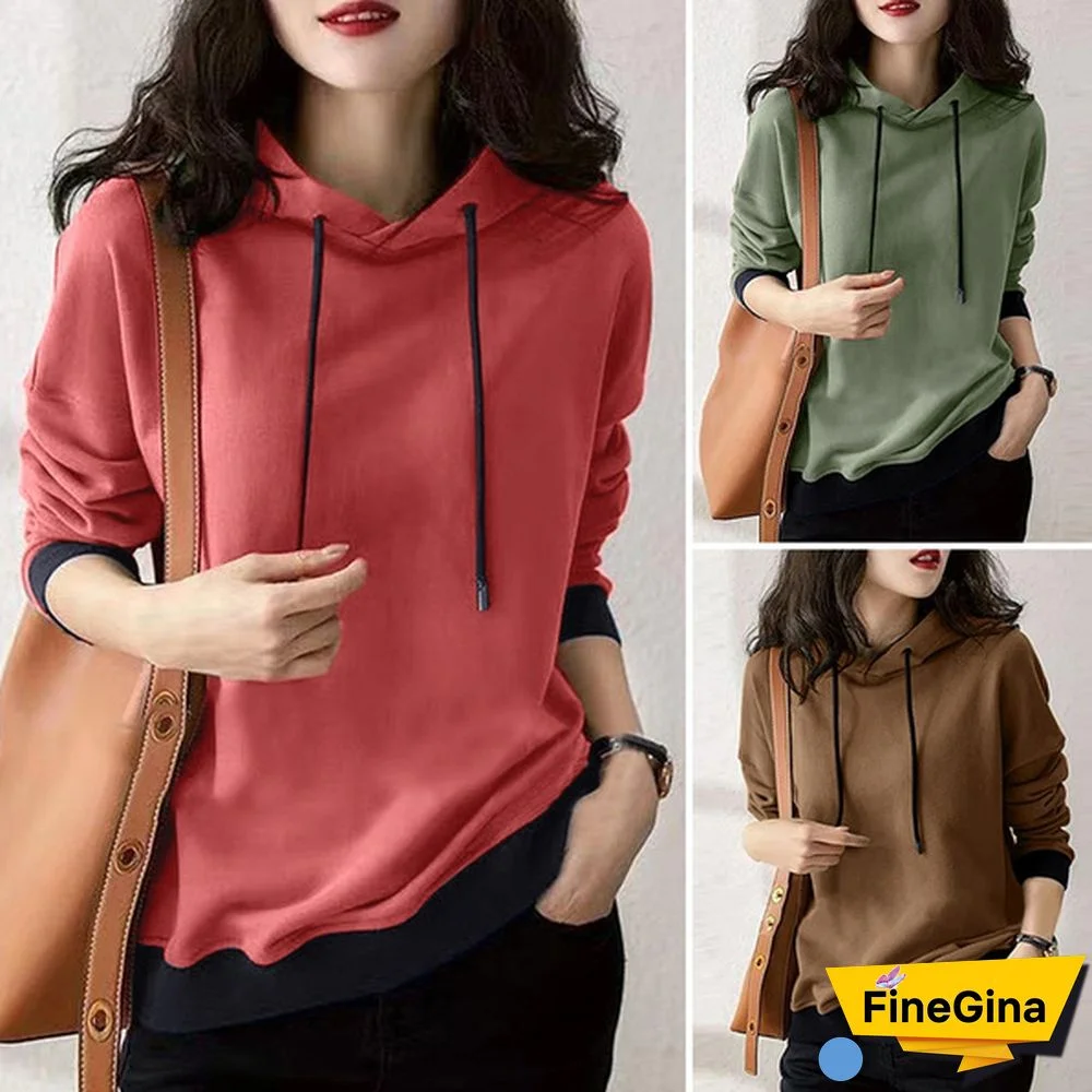 Zanzea Korean Fashion Solid Loose Hooded Sweatshirts Sports Sweatshirt Pullovers Women Casual Hoodies