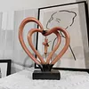Resin Entwined Heart & Cross Christian Wedding Sculpture Symbolizing Husband Wife & God Two Hearts & Cross Keepsake for Weddings Anniversaries & Religious Gifts
