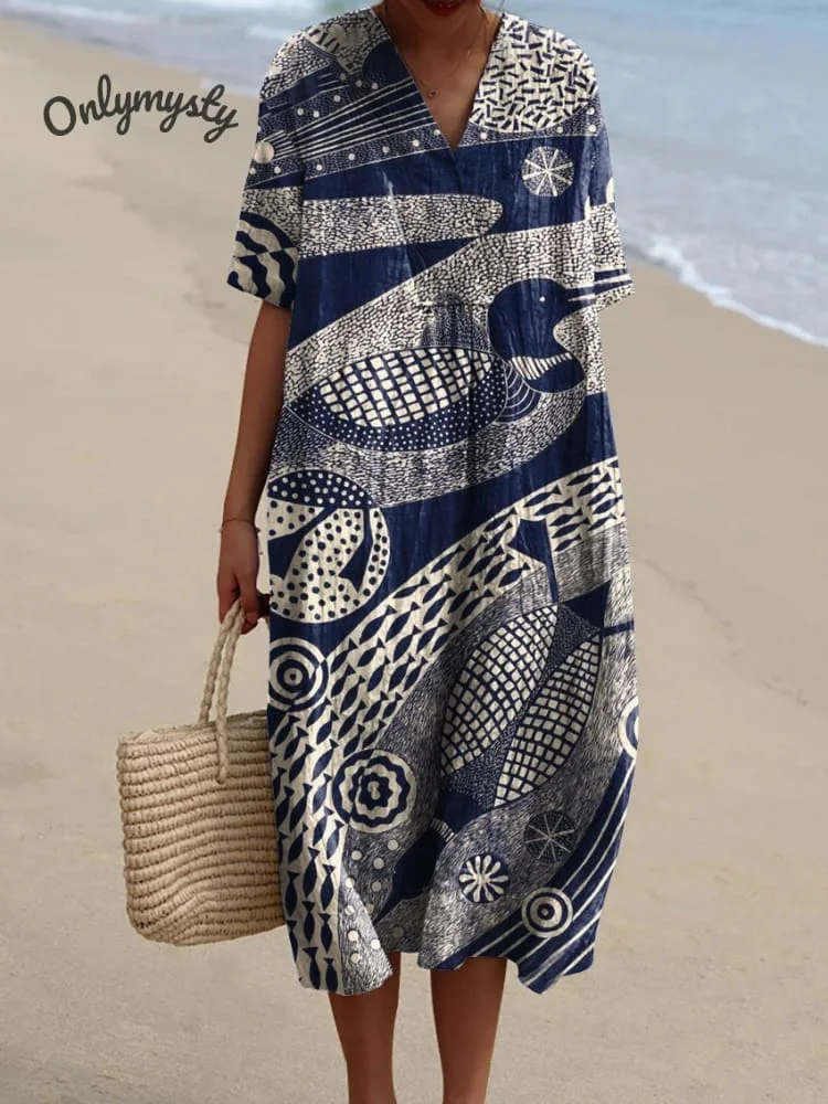 Women's  Fish  Art Print  Casual Dress