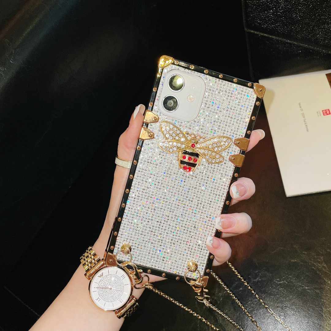 3D electroplating sequins advanced protection phone case--[GUCCLV]