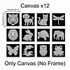 12pcs/set Unframed Pearl Painting Canvas Art Handmade Pearl Material Art Kit Living Room Decor (15x15cm)
