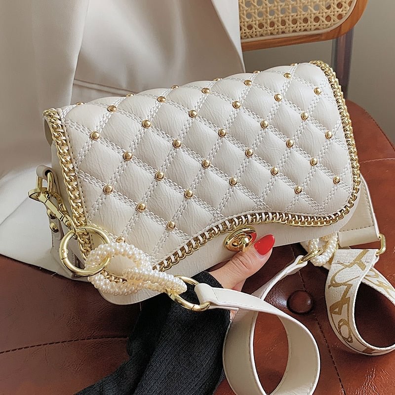 Lattice Rivet Square Underarm bag 2022 New High-quality PU Leather Women's Designer Handbag Luxury brand Shoulder Messenger Bag