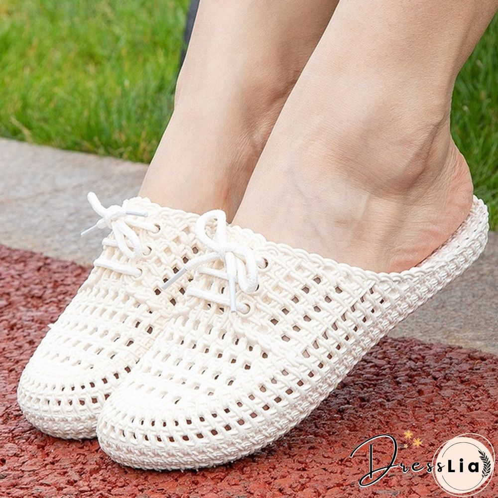 Summer Women's New Hollow-out Slipper Solft Non-slip Casual Sandals Slip-on Beach Shoes