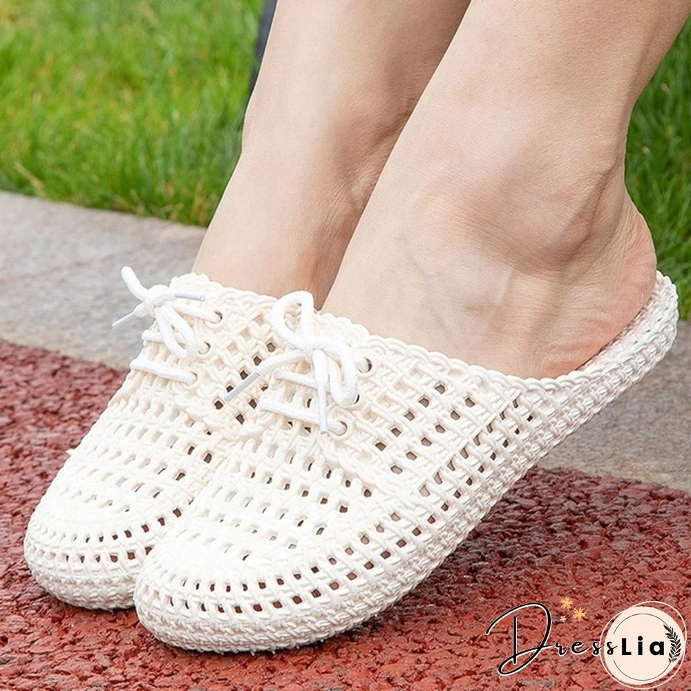 Summer Women's New Hollow-out Slipper Solft Non-slip Casual Sandals Slip-on Beach Shoes