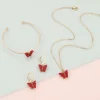 Ensemble de bijoux collier/bracelet/boucles d'oreilles papillon