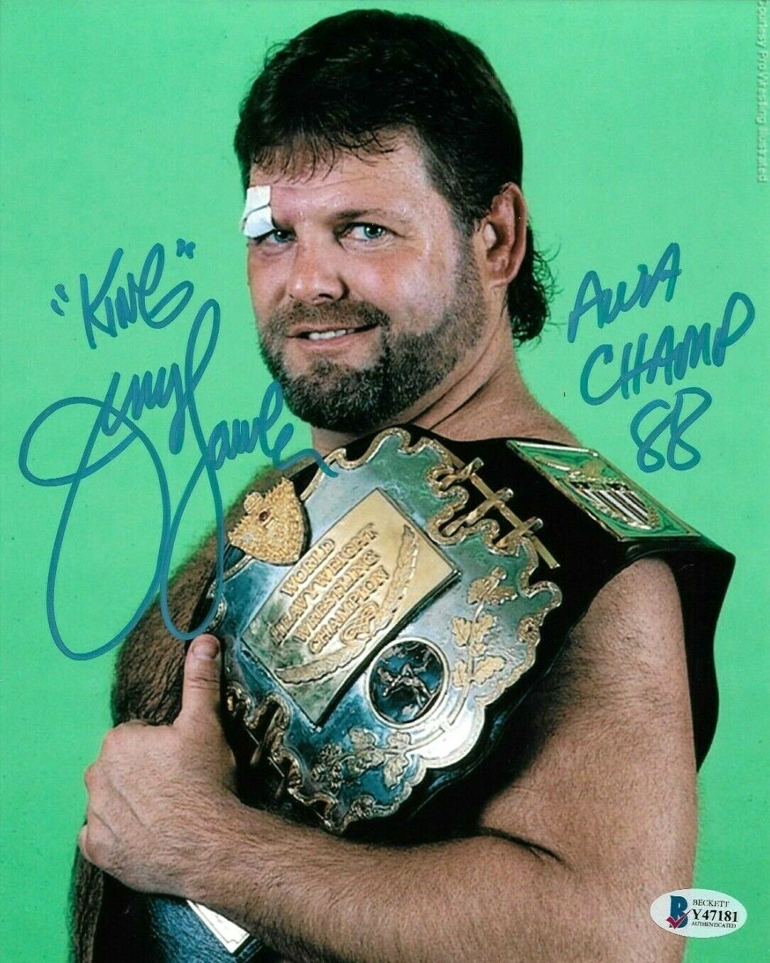 WWE JERRY THE KING LAWLER HAND SIGNED AUTOGRAPHED 8X10 Photo Poster painting WITH BECKETT COA 4