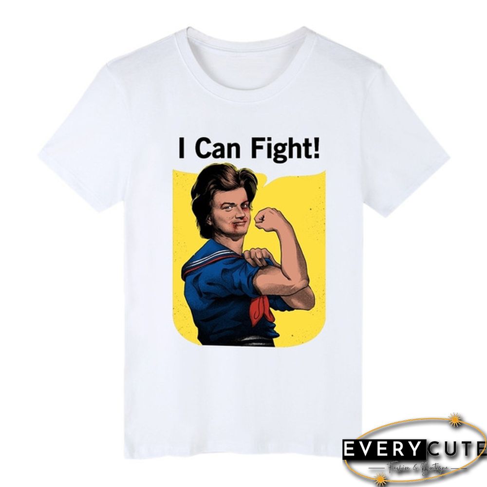 Stranger Things Steve Harrington I Can Fight Printed Short Sleeve T-Shirt