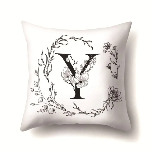 Linen Pillow Case - Nordic Style Letter Wreath Kussenhoes