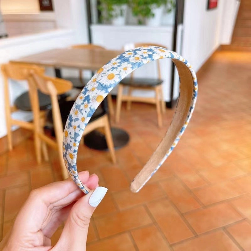 Retro Minimalist Women’s Solid Color Flower Cloth Hair Band