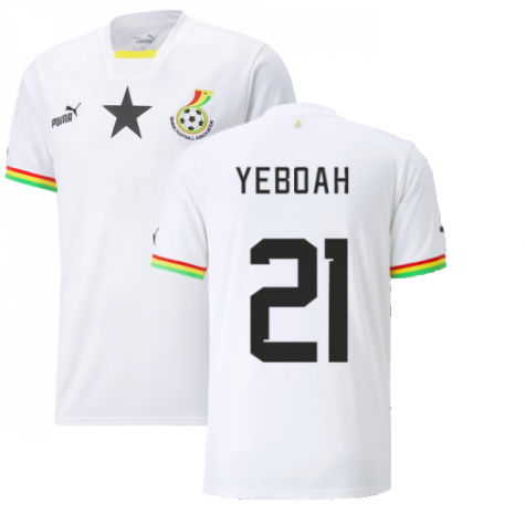 Maillot Ghana Tony Yeboah 21 Domicile Coupe du monde 2022