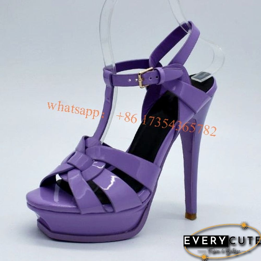 Peep Toe Runway Womens Sandals High Heel Platform Leather Shoes Tribute Sandalias Sexy Ladies Summer Shoes 14cm Thin Heels Pumps