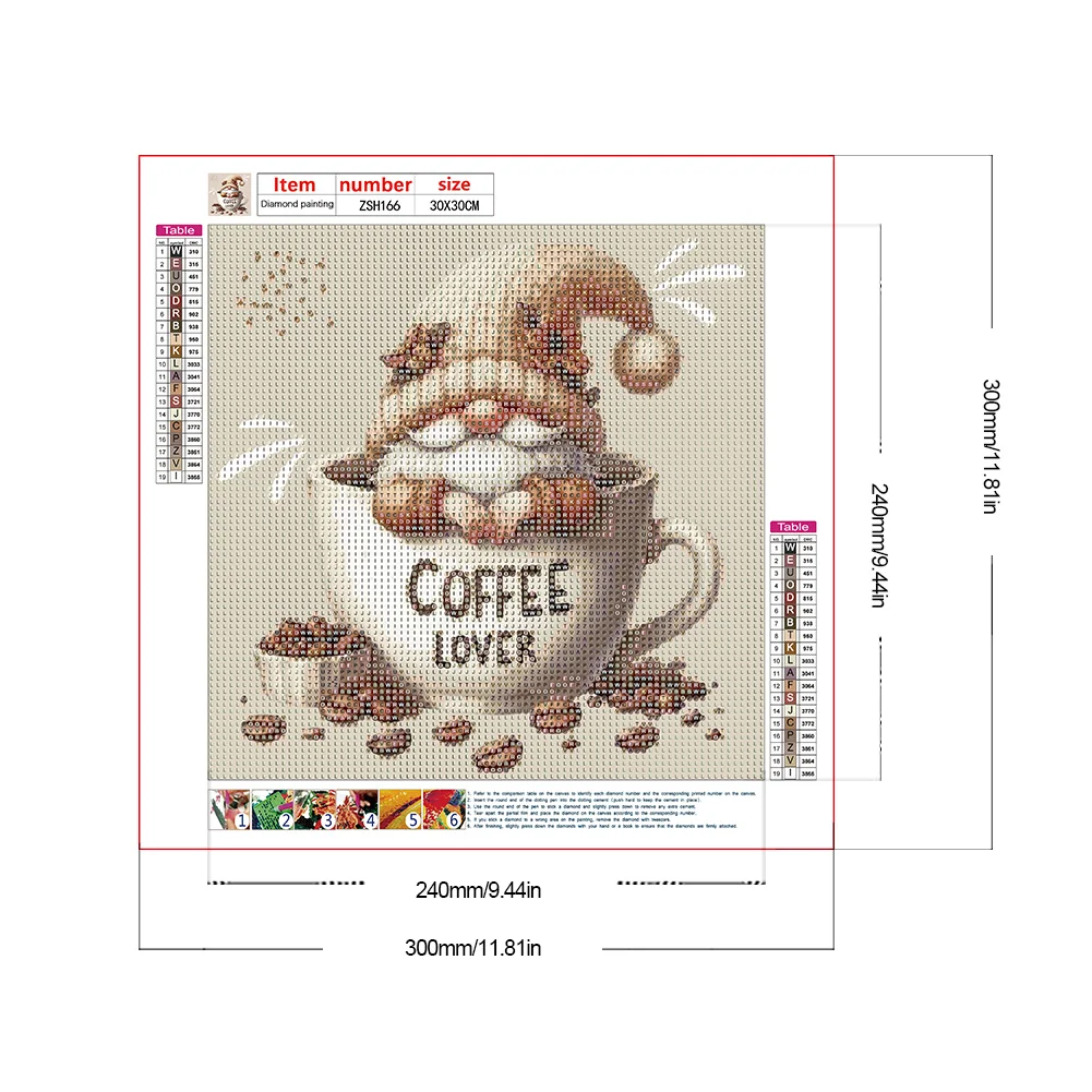 Diamond Painting - Full Round Drill - Coffee Gnome(Canvas|30*30cm)