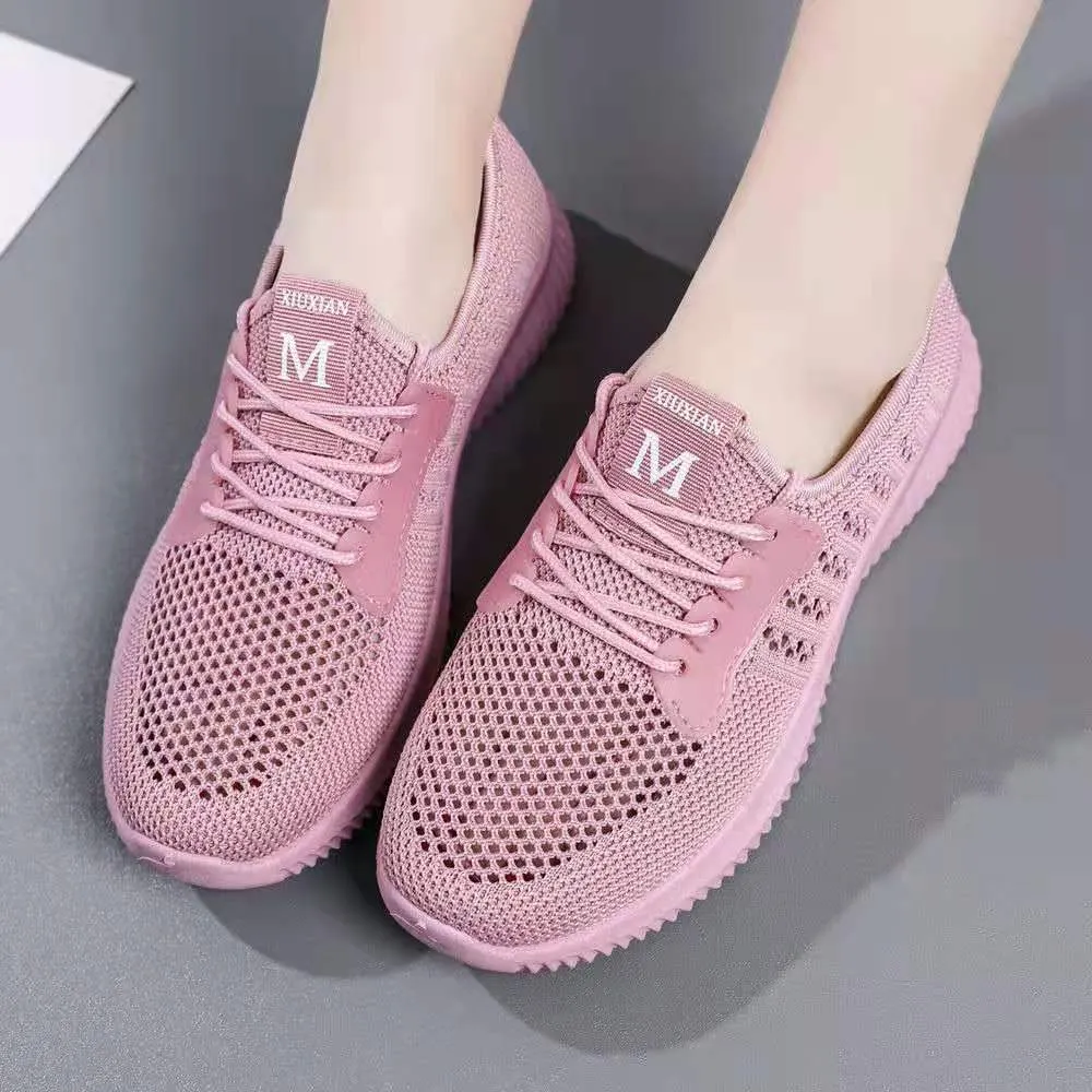 Women Shoes 2021 Mesh Platform Shoes Women Breathable Lace Up Sneakers Women Hollow Out Casual Shoes Zapatillas De Deporte