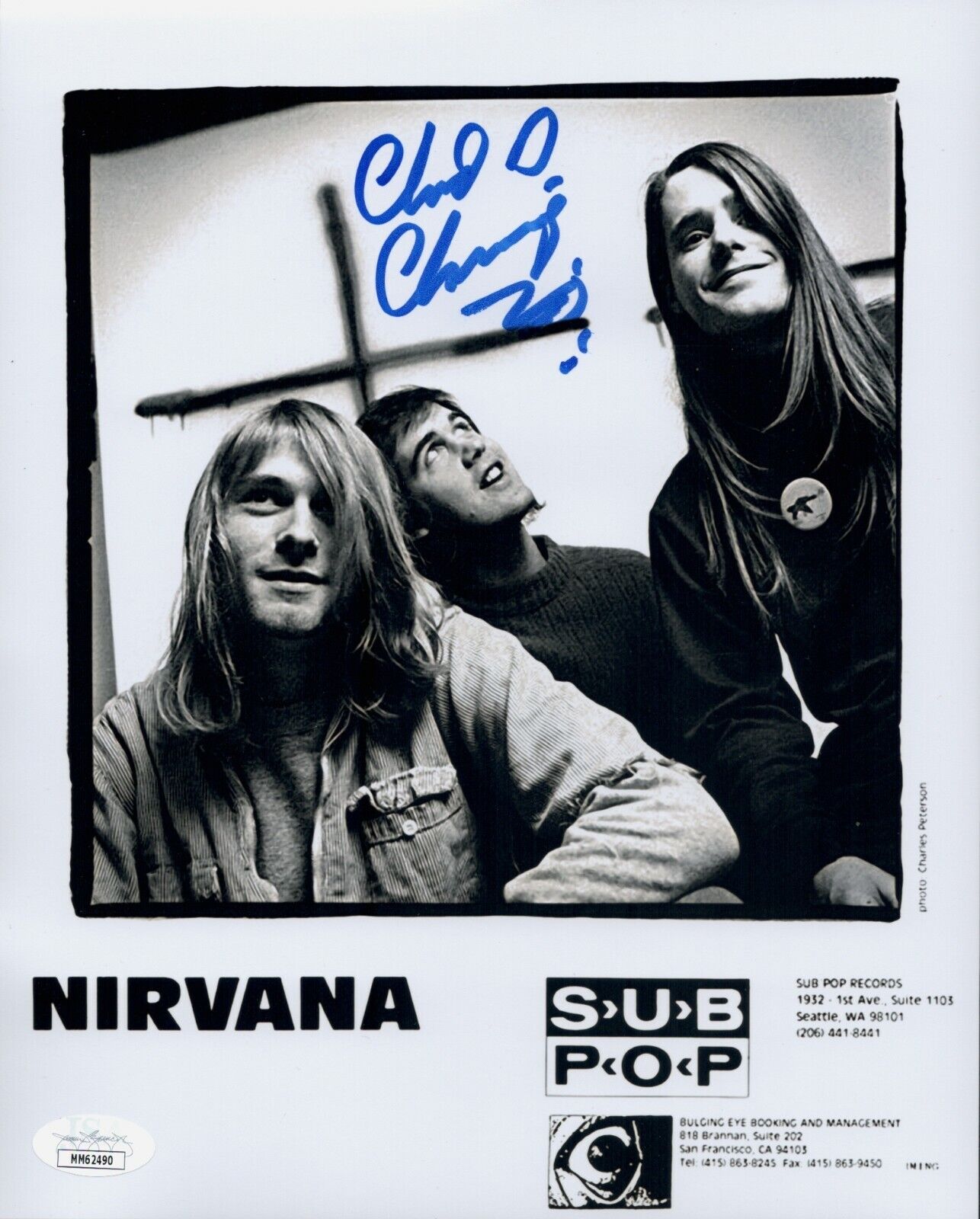 CHAD CHANNING Signed NIRVANA 8x10 Photo Poster painting IN PERSON Autograph JSA COA Cert