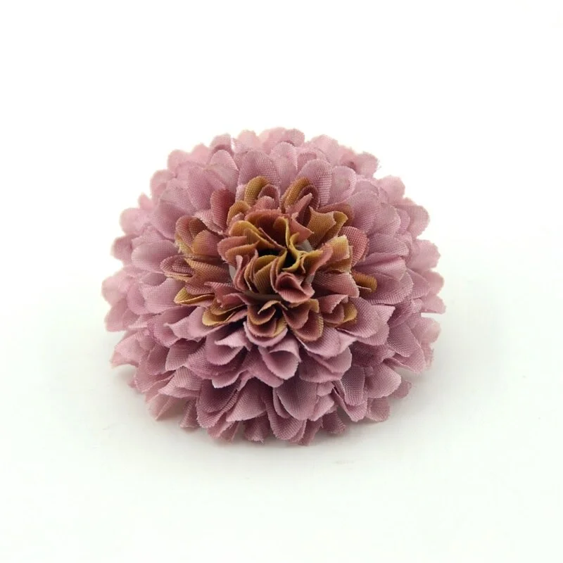 30pcs 5cm Silk Artificial Pompom Carnation Flower Head Hydrangea Wedding Home Decoration DIY Scrapbooking Craft Fake Flowers