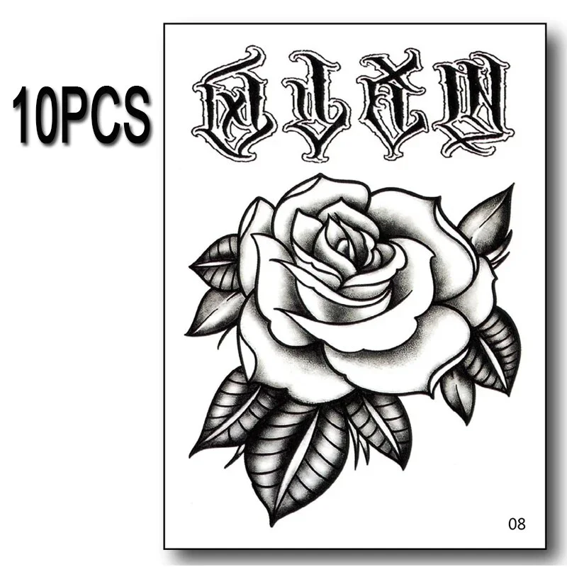 Sdrawing Waterproof Temporary Tattoo Sticker Hand flower tattoo Rose Fake flash Tattoo Arm Foot Back body art Girl Women Men