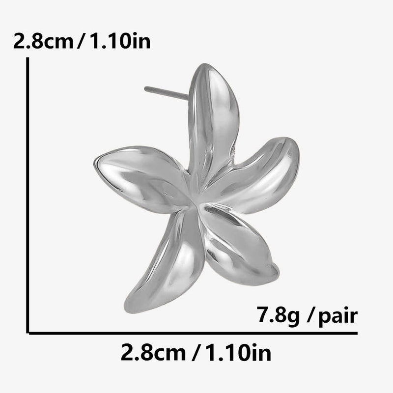 1 Pair Casual Minimalist Streetwear Floral Irregular Plating 304 Stainless Steel Ear Studs