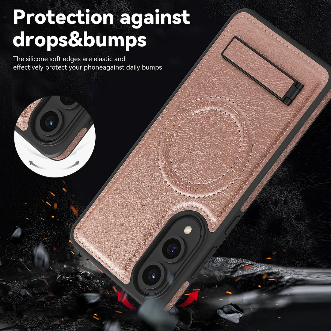 Samsung Galaxy Z Fold 6 Leather Case Magnetic Protective Case Holder Phone Case