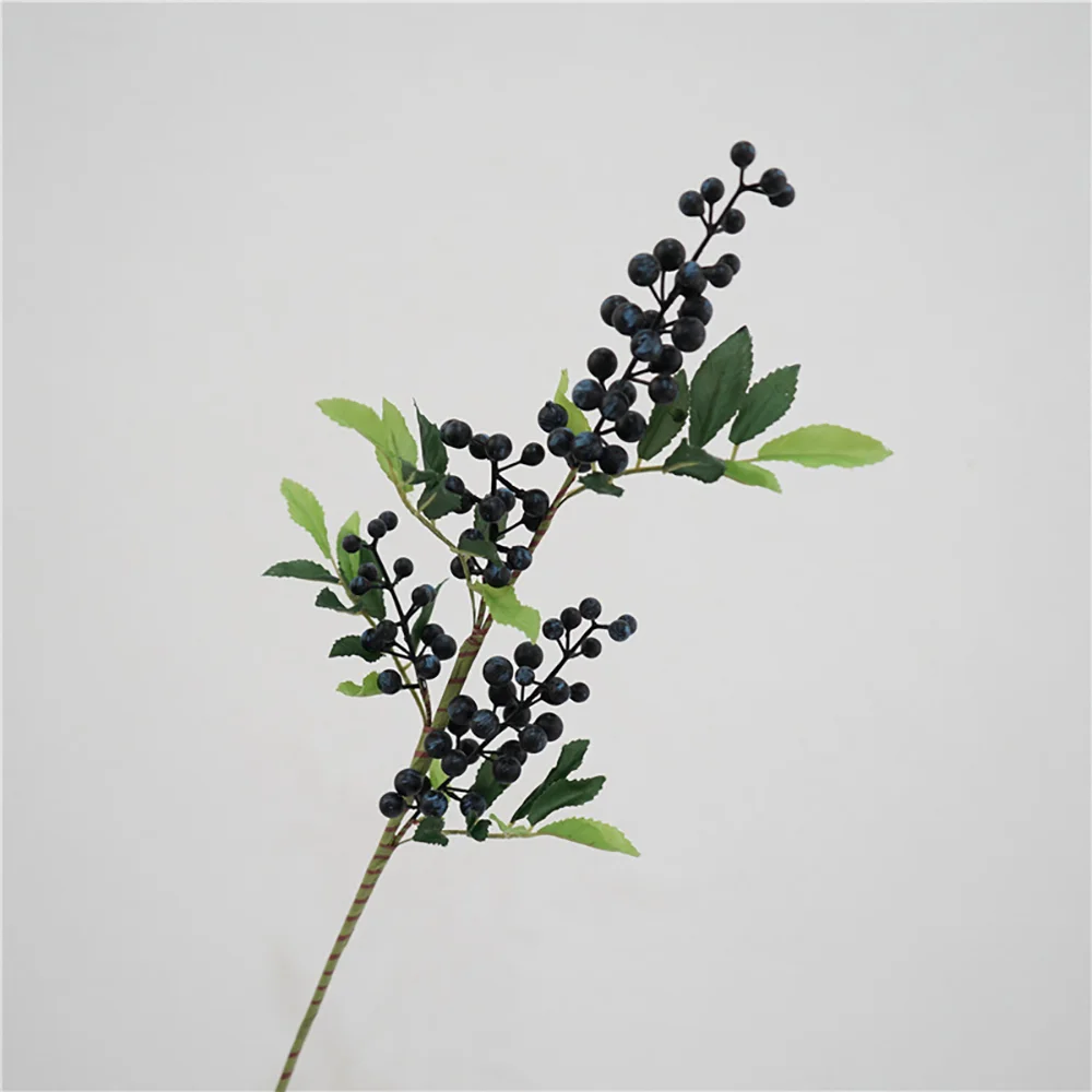 Simulation of small berries acacia green plant decoration props