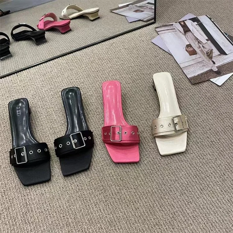 Wongn Wongn Summer New Fashion Belt Buckle One Word Type Outside Wear With Cool Drag Shaped With Slippers Female