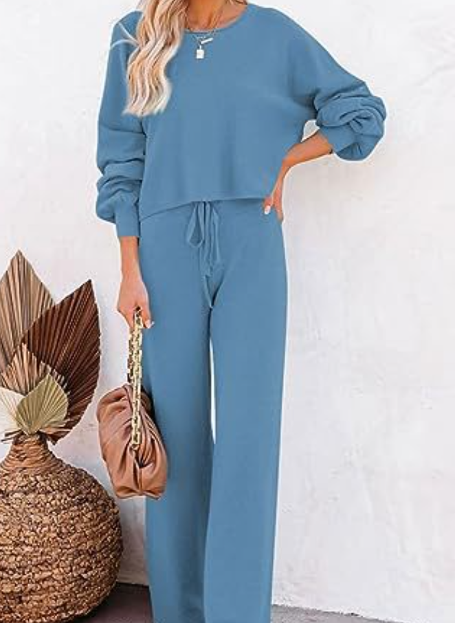 Long Sleeve Tops And Pants Two-Piece Fashion Suit