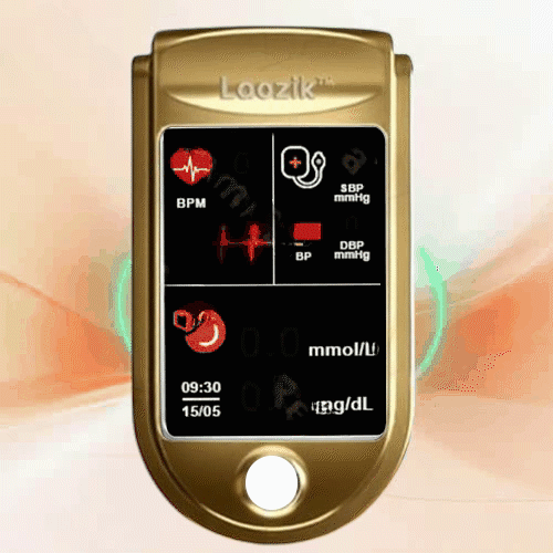 LaozikTM Professional 12in1 Glucose Vital Signs Monitor-Painless, Fast, Precise FDA-Backed(Made in California, USA)