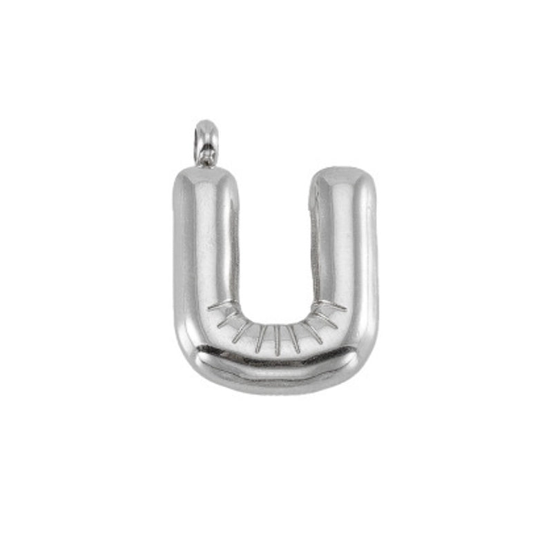 2 Pieces 24mm 304 Stainless Steel Letter Pendant Chain