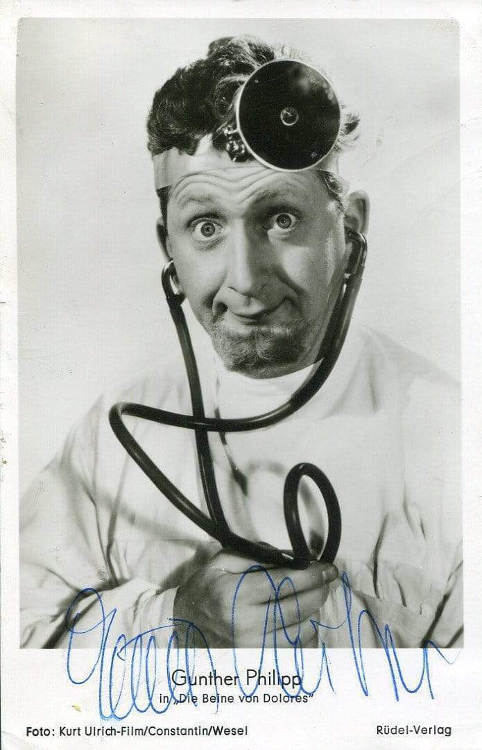 Gunther Philipp autograph Austrian film ACTOR signed Photo Poster painting