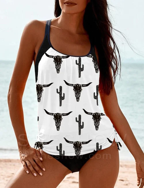 Cowgirl Style Two-Piece Tankini Set