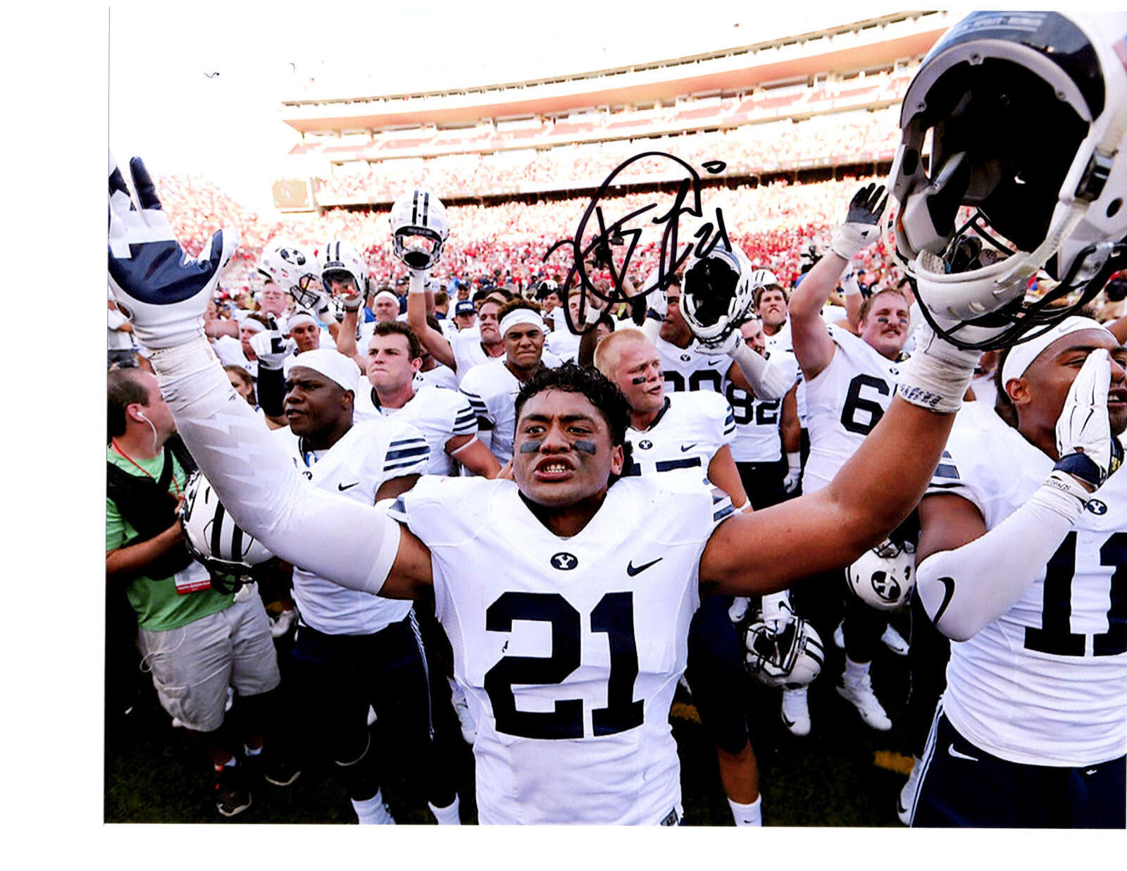 Harvey Langi BYU Cougars signed autographed 8x10 football Photo Poster painting COA 17 Draft